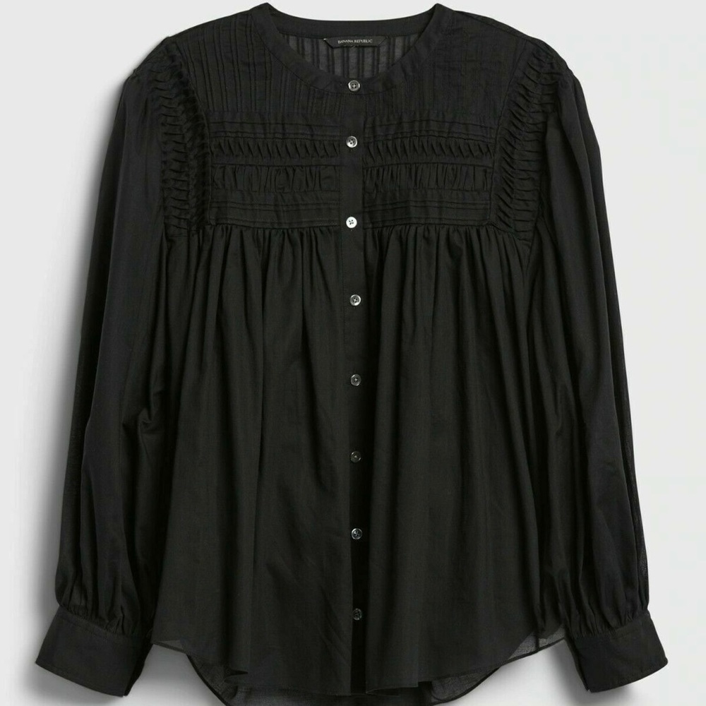 Banan Republic Pintuck Swing Top, size S tall - NWT